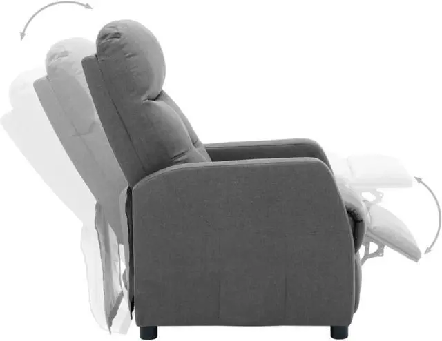 Alt view image 5 of 12 - vidaXL Recliner Light Gray Fabric