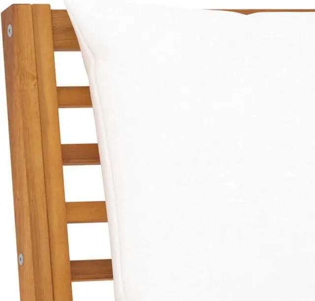 Alt view image 6 of 12 - vidaXL 4 Piece Garden Lounge Set with Cushion Cream Solid Acacia Wood