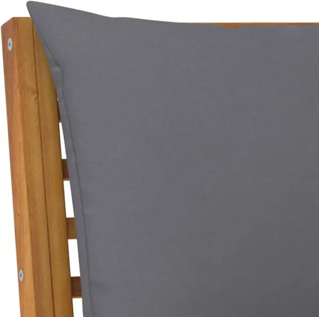 Alt view image 5 of 12 - vidaXL Garden Bench 45.1" with Dark Gray Cushion Solid Acacia Wood