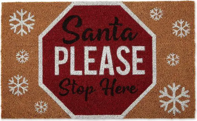 Main image of DII Santa Please Stop Sign Doormat