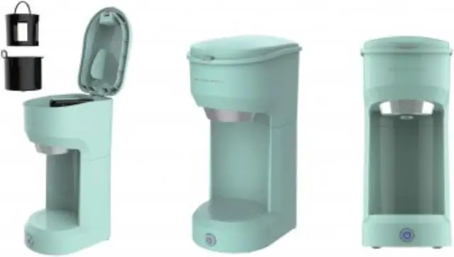 Alt view image 9 of 9 - Frigidaire ECMK088 Retro 1 Cup Single Serve Coffee Maker with Brew Basket, Mint