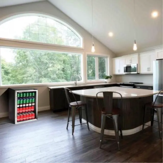 Alt view image 11 of 13 - Frigidaire 126 Beverage Cans Mini Fridge Home Refrigerator and Cooler, Silver