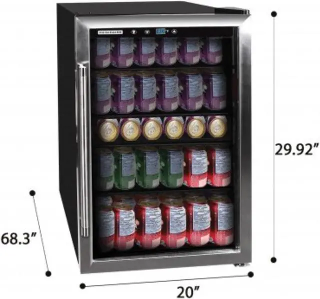 Alt view image 13 of 13 - Frigidaire 126 Beverage Cans Mini Fridge Home Refrigerator and Cooler, Silver