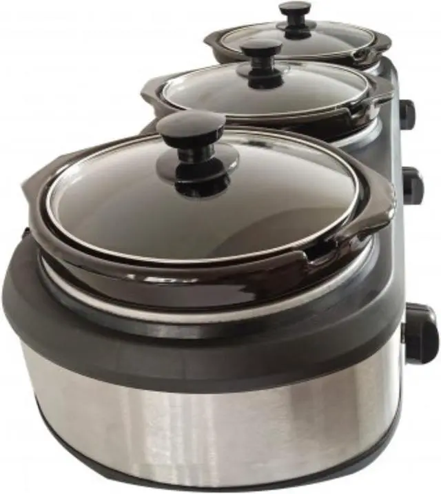 Alt view image 5 of 15 - Frigidaire ESC3105-SS Stainless Steel Buffet Triple Slow Cooker