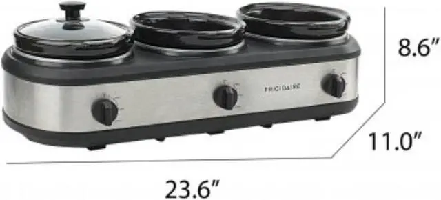 Alt view image 7 of 15 - Frigidaire ESC3105-SS Stainless Steel Buffet Triple Slow Cooker