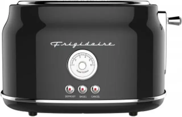 Alt view image 3 of 15 - Frigidaire ETO102-BLACK 2-Slice 900-Watt Retro Stainless Steel Toaster (Black)