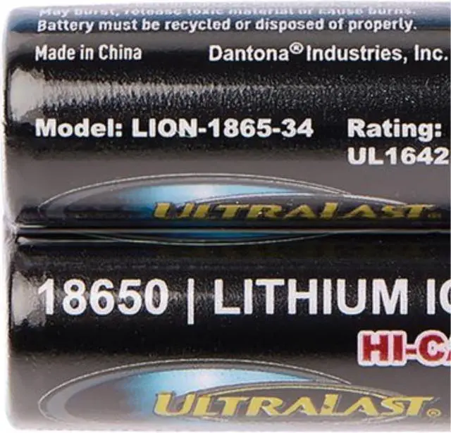 Alt view image 4 of 6 - Ultralast UL1865-34-2P 3,400 mAh 18650 Retail Blister Carded Batteries (2 Pack)