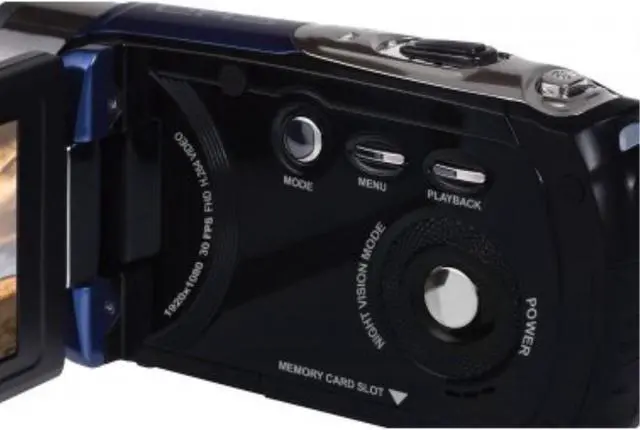 Alt view image 11 of 13 - Minolta MN80NV 1080p Full HD 24MP Digital IR Night Vision Camcorder, Blue