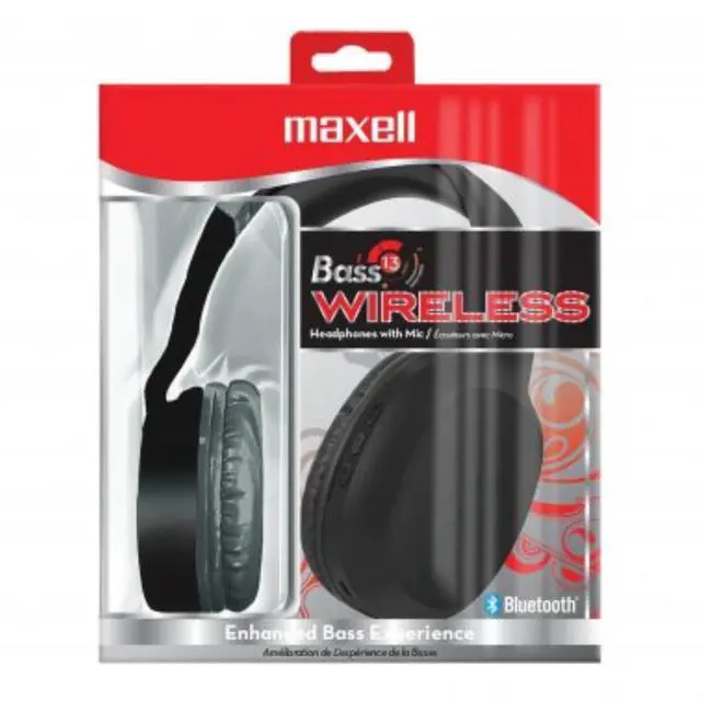 Alt view image 13 of 20 - Maxell Bass 13 Wireless Headphone with Mic, Black 199793