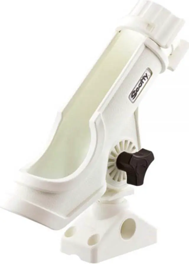 Alt view image 6 of 7 - Scotty 230-WH Powerlock Rod Holder White with 241 Side/Deck Mount
