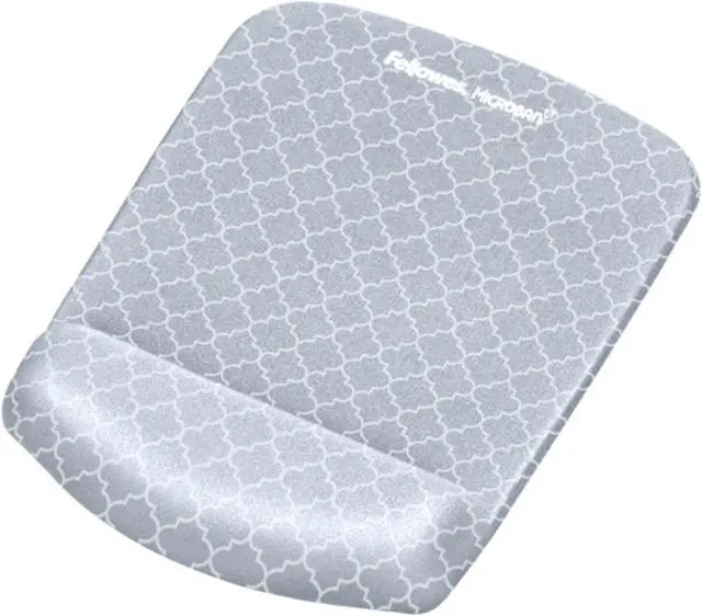 Alt view image 11 of 20 - Fellowes 9549701 PlushTouch Mouse Pad Wrist Rest with Microban - Gray Lattice