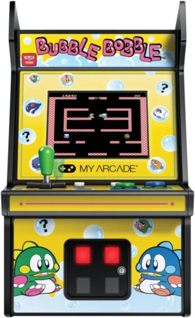 Alt view image 12 of 18 - My Arcade Bubble Bobble Micro Player 6" Collectable Portable Handheld Video Game