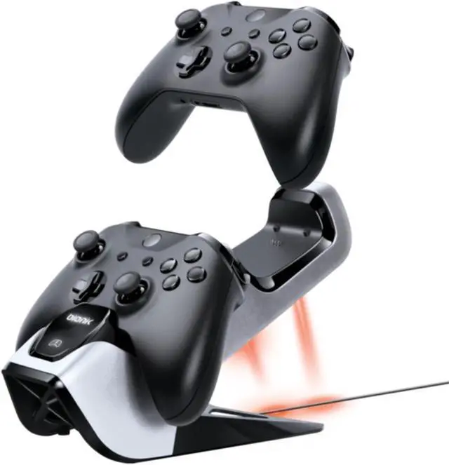 Alt view image 11 of 14 - Bionik Power Stand Controllers Charger Dock with 2 Rechargeable Batteries for Xbox One