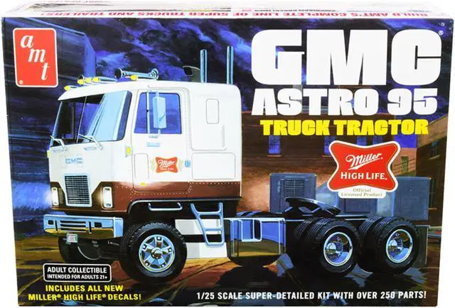 Alt view image 2 of 6 - Skill 3 Model Kit GMC Astro 95 Truck Tractor "Miller" 1/25 Scale Model by AMT