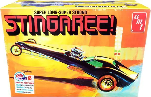 Alt view image 2 of 6 - Skill 2 Model Kit Stingaree Custom Dragster 1/25 Scale Model by AMT