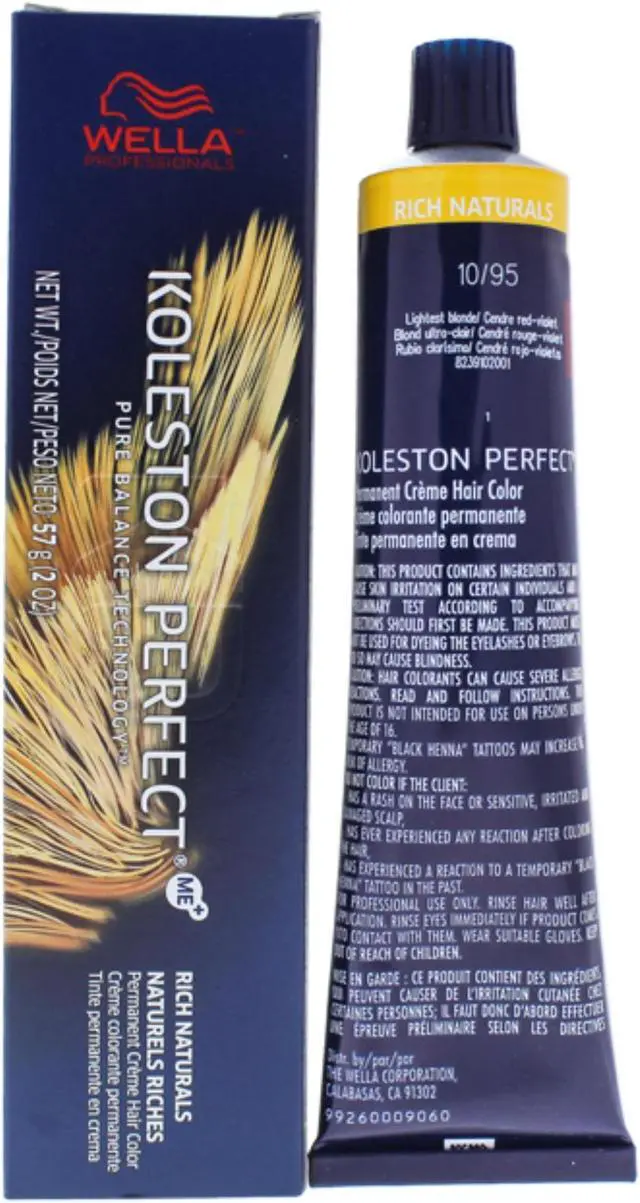 Main image of Koleston Perfect Permanent Creme Haircolor - 10 95 Lightest Blonde-Cendre Red-Violet by Wella for Unisex - 2 oz Hair Color