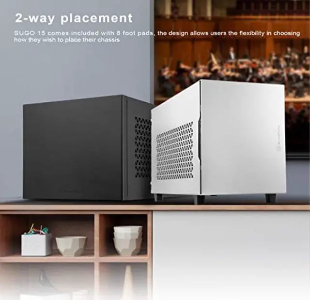 Alt view image 2 of 12 - Black, Aluminum outer shell, steel body, Small form factor chassis with 23.5,32.5"drive bay, support mini-ITX/Mini DTX motherboard , 2USB 3.0 Type A, 1USB3.1 Gen 2 Type C, 112025 PWM Fan