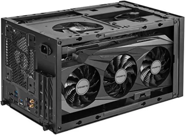 Alt view image 5 of 12 - Black, Aluminum outer shell, steel body, Small form factor chassis with 23.5,32.5"drive bay, support mini-ITX/Mini DTX motherboard , 2USB 3.0 Type A, 1USB3.1 Gen 2 Type C, 112025 PWM Fan