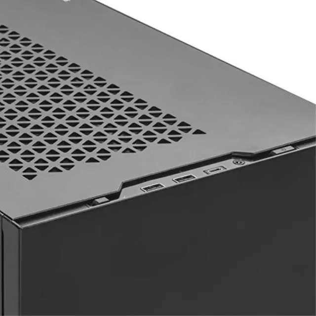 Alt view image 6 of 12 - Black, Aluminum outer shell, steel body, Small form factor chassis with 23.5,32.5"drive bay, support mini-ITX/Mini DTX motherboard , 2USB 3.0 Type A, 1USB3.1 Gen 2 Type C, 112025 PWM Fan