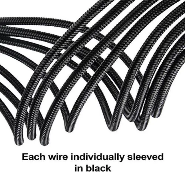 Alt view image 2 of 14 - SST-PP07E-EPS8B,  4+4 pin black sleeve extension cable, 18AWG, black cable comb x 4