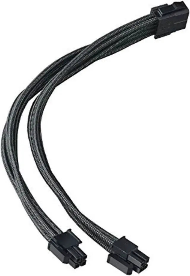 Alt view image 5 of 14 - SST-PP07E-EPS8B,  4+4 pin black sleeve extension cable, 18AWG, black cable comb x 4