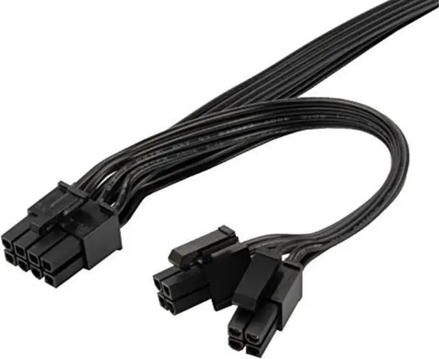 Alt view image 2 of 7 - PP13,EPS 8PIN TO EPS 8PIN+4PIN*2 CABLE-18AWG-BLACK-750mm & 150mm