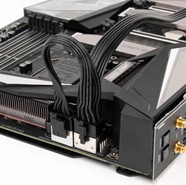 Alt view image 3 of 7 - PP13,EPS 8PIN TO EPS 8PIN+4PIN*2 CABLE-18AWG-BLACK-750mm & 150mm