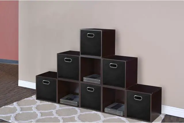 Alt view image 2 of 10 - Niche Cubo Set of 6 Foldable Fabric Storage Bins- Black