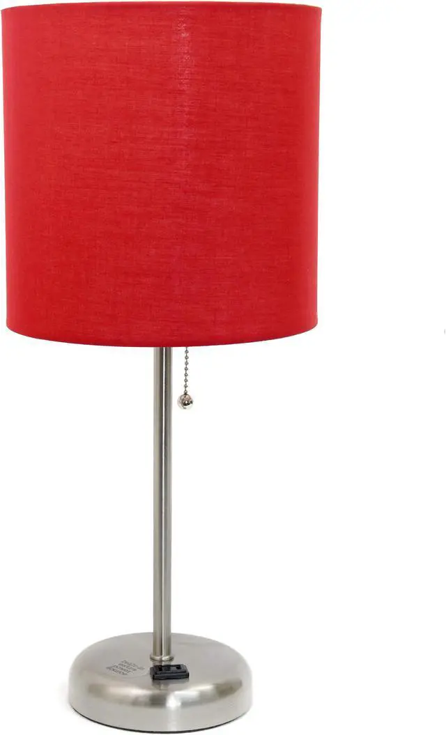 Alt view image 3 of 10 - LimeLights Stick Lamp with Charging Outlet and Fabric Shade