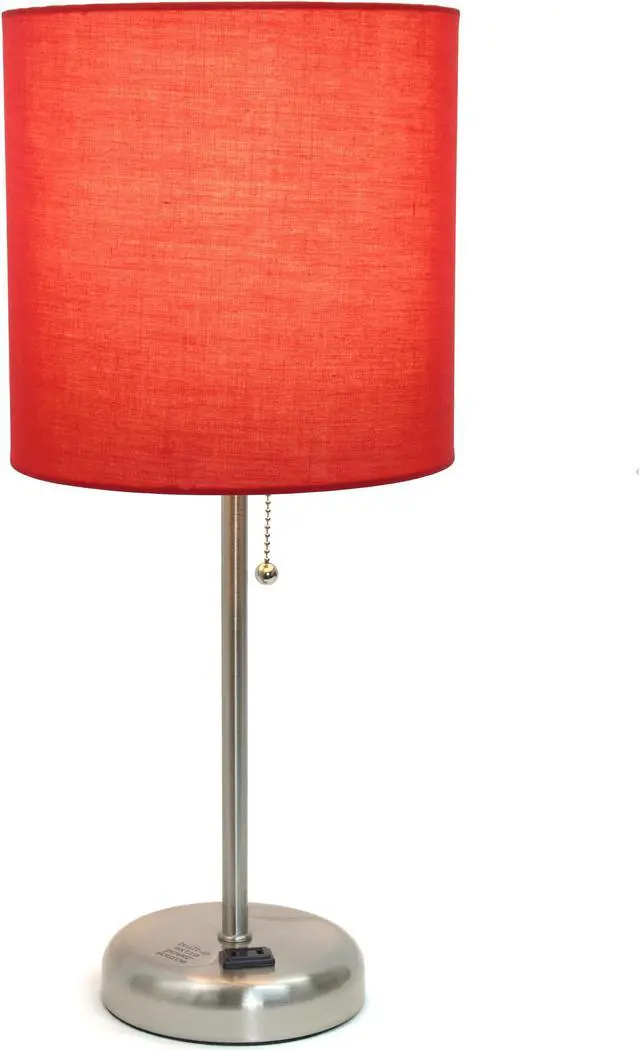 Alt view image 4 of 10 - LimeLights Stick Lamp with Charging Outlet and Fabric Shade