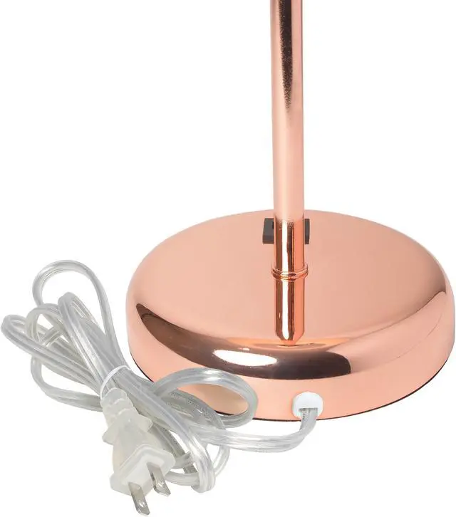 Alt view image 4 of 16 - LimeLights Rose Gold Stick Lamp with USB charging port and Fabric Shade, White