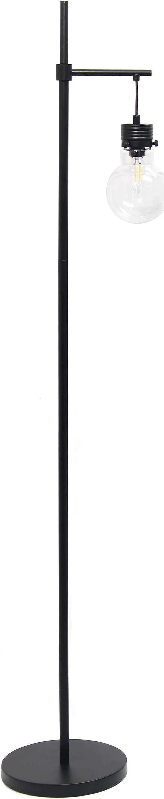 Main image of Lalia Home Black Matte 1 Light Beacon Floor Lamp with Clear glass shade