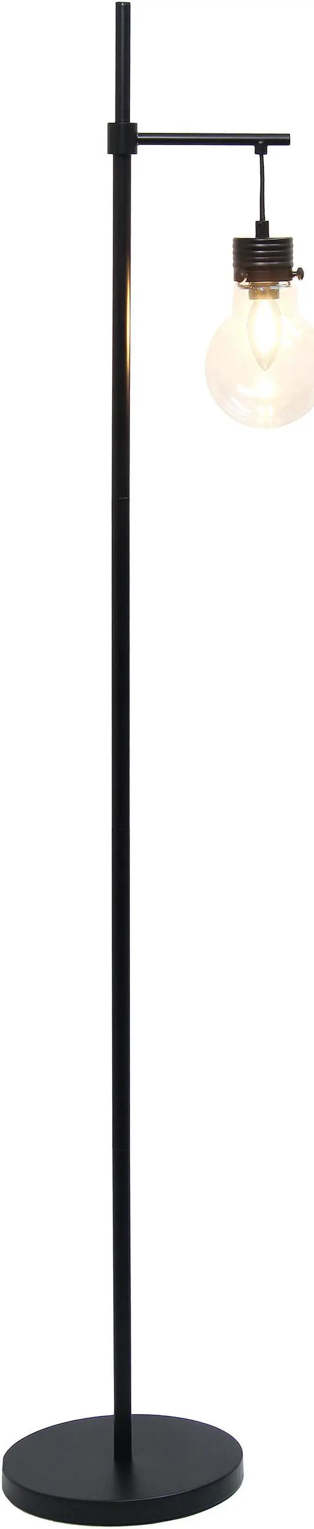 Alt view image 2 of 8 - Lalia Home Black Matte 1 Light Beacon Floor Lamp with Clear glass shade