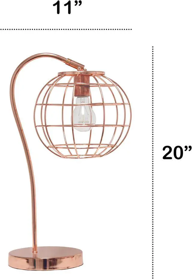 Alt view image 5 of 14 - Lalia Home Arched Metal Cage Table Lamp, Rose Gold