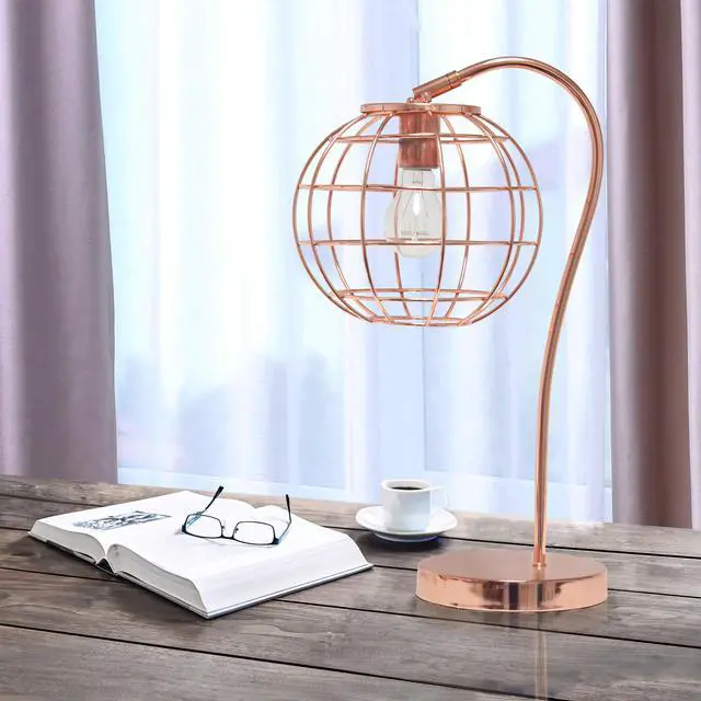 Alt view image 6 of 14 - Lalia Home Arched Metal Cage Table Lamp, Rose Gold