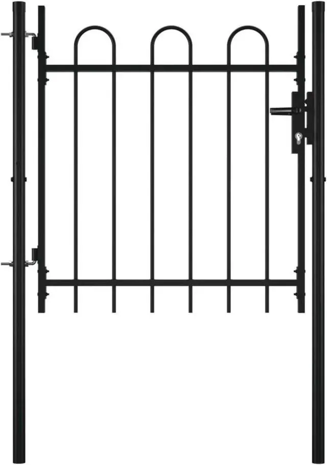 Alt view image 4 of 11 - vidaXL Single Door Fence Gate with Hoop Top 39.4" x 29.5"