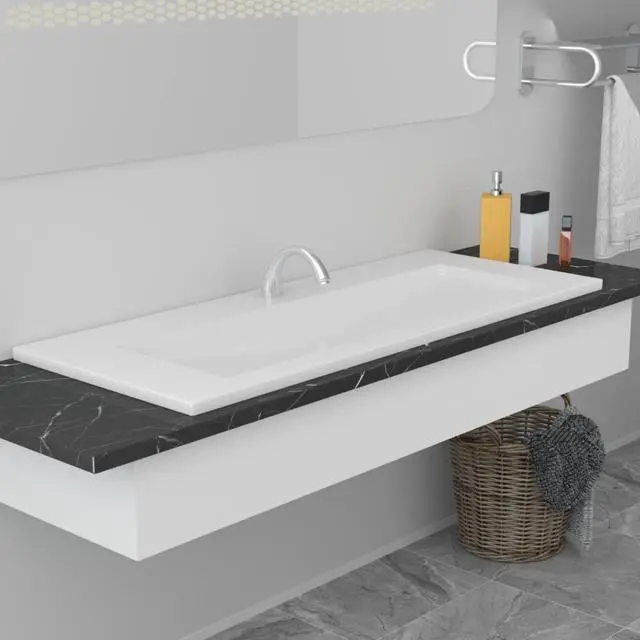 Alt view image 6 of 18 - vidaXL Wash Basin Built-in Basin Vanity Sink Small Basin Bath Sink Ceramic White