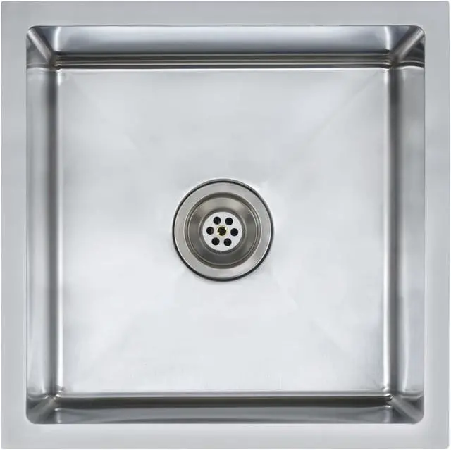 Alt view image 7 of 17 - vidaXL Kitchen Sink Undermount Sink with Strainer Stainless Steel Sink Square