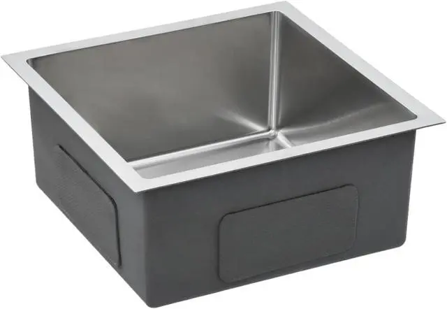 Alt view image 9 of 17 - vidaXL Kitchen Sink Undermount Sink with Strainer Stainless Steel Sink Square