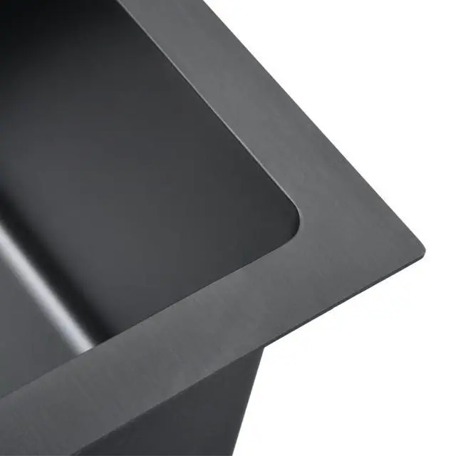 Alt view image 12 of 20 - vidaXL Handmade Kitchen Sink Black Stainless Steel Under-Mount Sink Basin