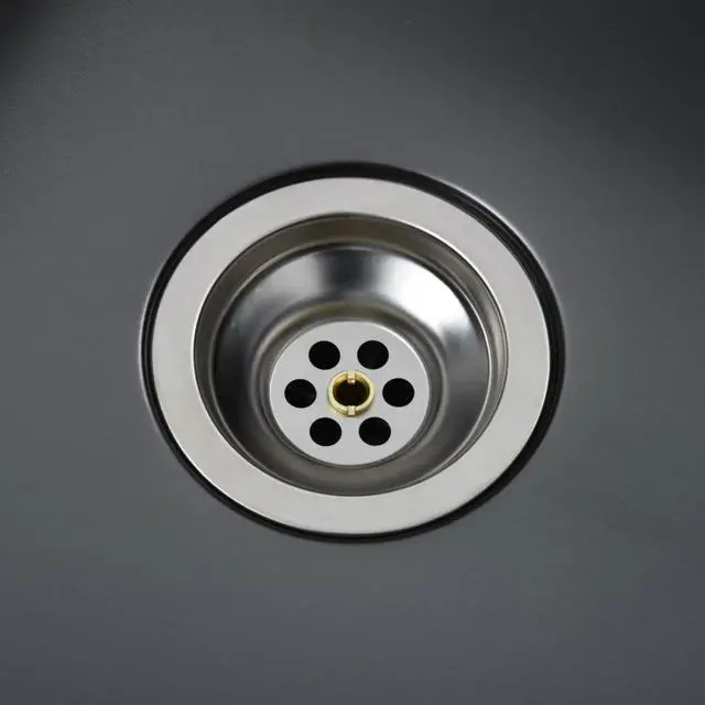 Alt view image 9 of 19 - vidaXL Kitchen Sink Undermount Sink with Strainer Black Stainless Steel Sink