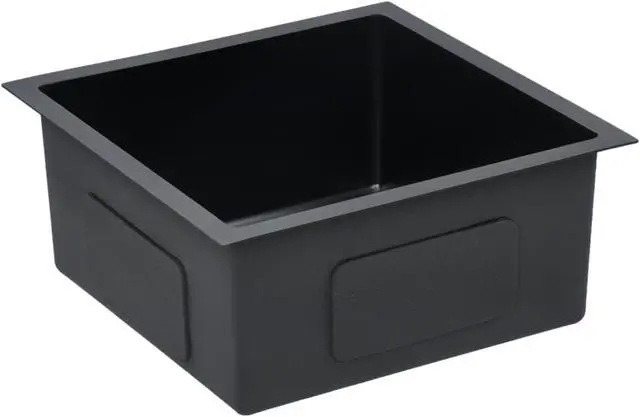 Alt view image 10 of 19 - vidaXL Kitchen Sink Undermount Sink with Strainer Black Stainless Steel Sink