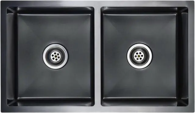 Alt view image 8 of 12 - vidaXL Kitchen Sink Undermount Sink with Strainer Black Stainless Steel Sink