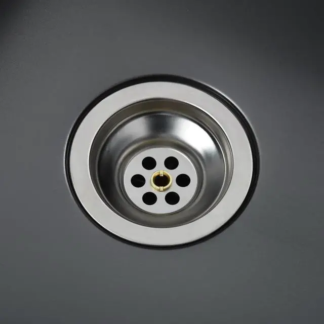 Alt view image 9 of 12 - vidaXL Kitchen Sink Undermount Sink with Strainer Black Stainless Steel Sink