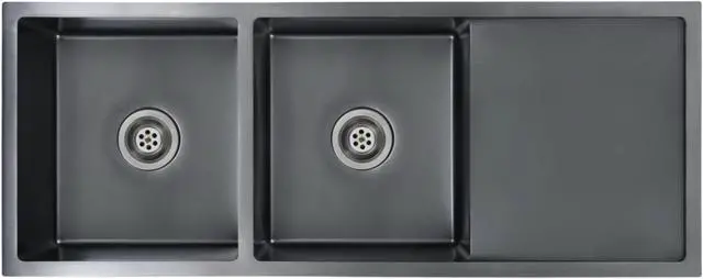Alt view image 9 of 20 - vidaXL Handmade Kitchen Sink Black Stainless Steel Under-Mount