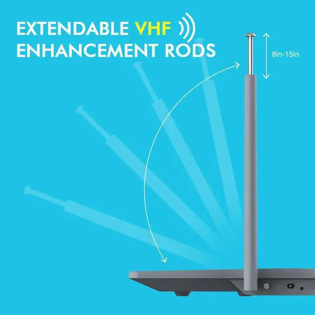 Alt view image 3 of 7 - Antop AT-221BV Aero + Amplified Indoor HDTV Antenna, 65 mile range in diameter, Titanium