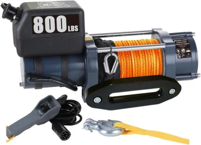 Main image of Hoist 800 LB 12vDC Synthetic Rope Bulldog Winch