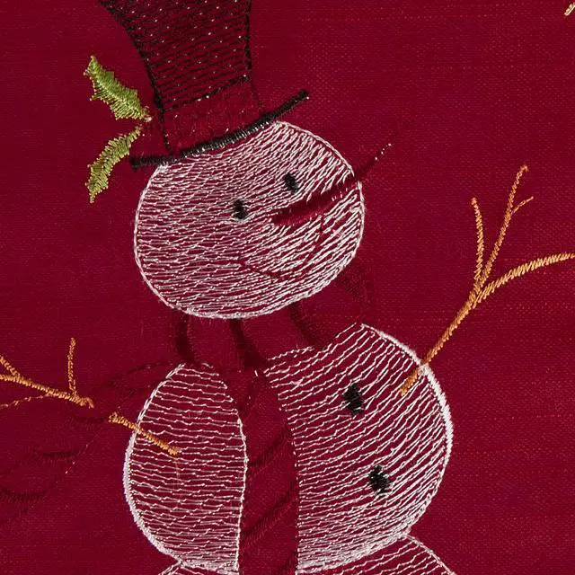 Alt view image 3 of 5 - DII Embroidered Snowman Table Topper 40x40
