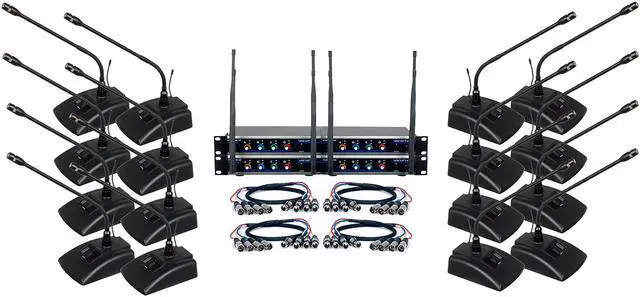 Alt view image 5 of 6 - VocoPro Digital-Conference-12 Sixteen Channel UHF Wireless Conference Microphone System