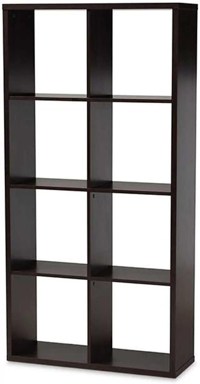 Alt view image 6 of 11 - Baxton Studio Janne Modern and Contemporary Dark Brown Finished 8-Cube Multipurpose Storage Shelf